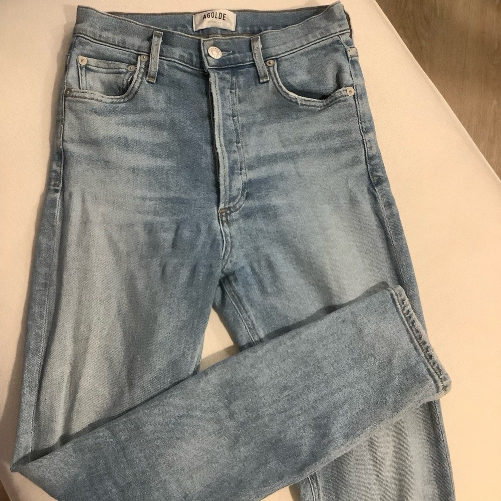 AGOLDE Womens Denim Jeans Size 24 Light Wash Blue High Rise Button Fly